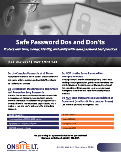 Safe Password Dos and Don’ts